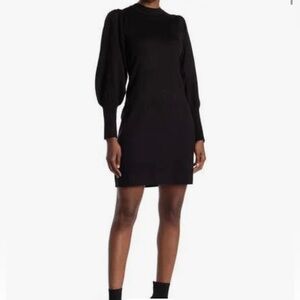 Vince Camuto Womens Crewneck Midi Sweaterdress in Black